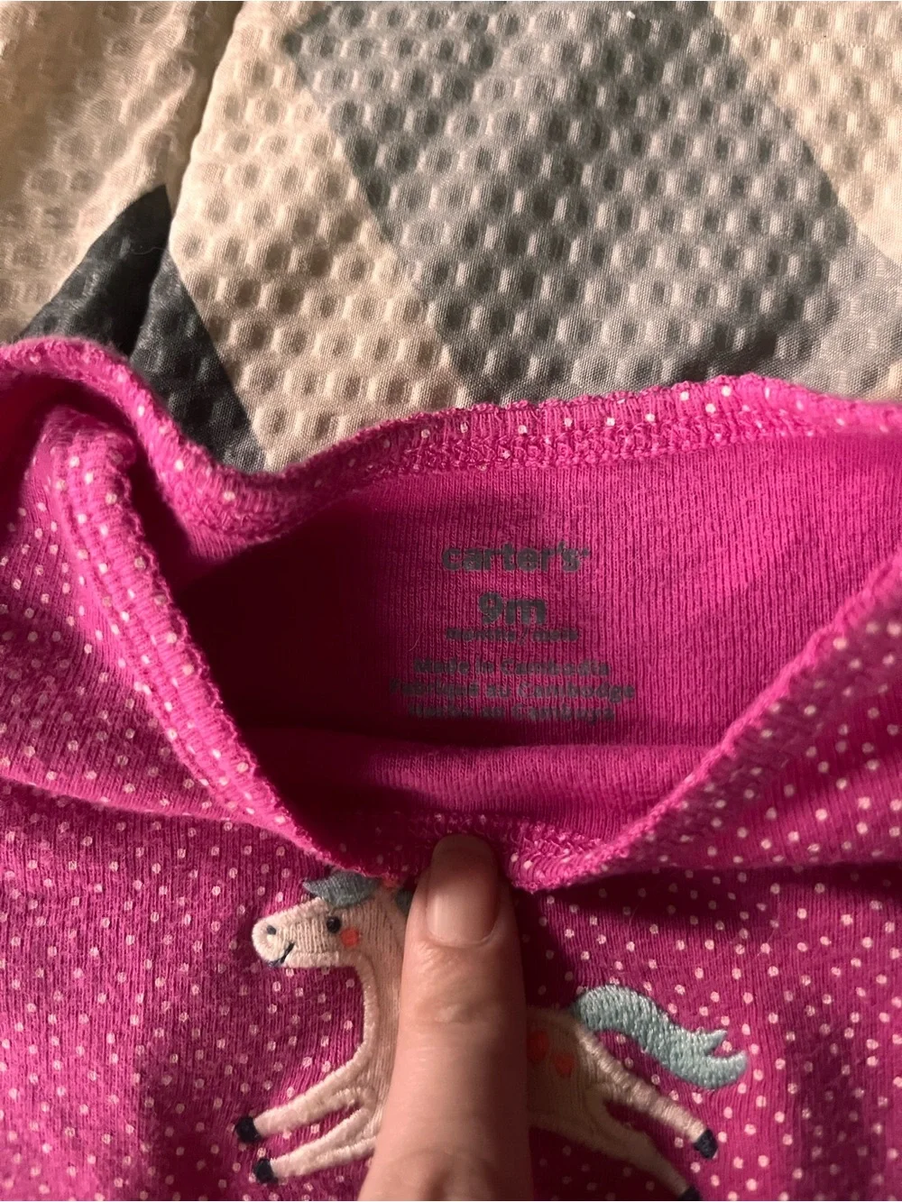 Carter's Bright Pink Long-Sleeve Unicorn Bodysuit